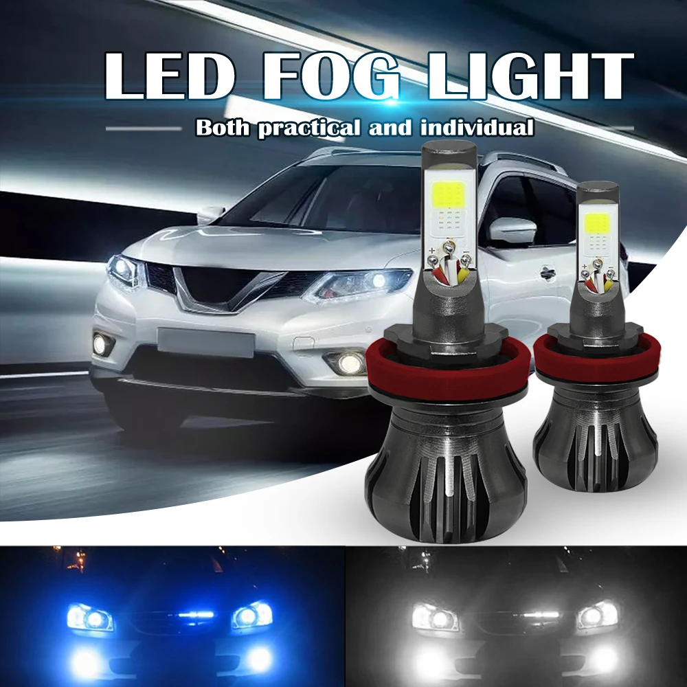 Fog Light Dual Color 160W H8 H9 H11 LED Fog Light Bulbs 6000K White + 8000K Ice Blue Colors Strobe Lamp Bulb COB Bulb Kit
Fog Light Dual Color 160W H8 H9 H11 LED Fog Light Bulbs 6000K White + 8000K Ice Blue Colors Strobe Lamp Bulb COB Bulb Kit