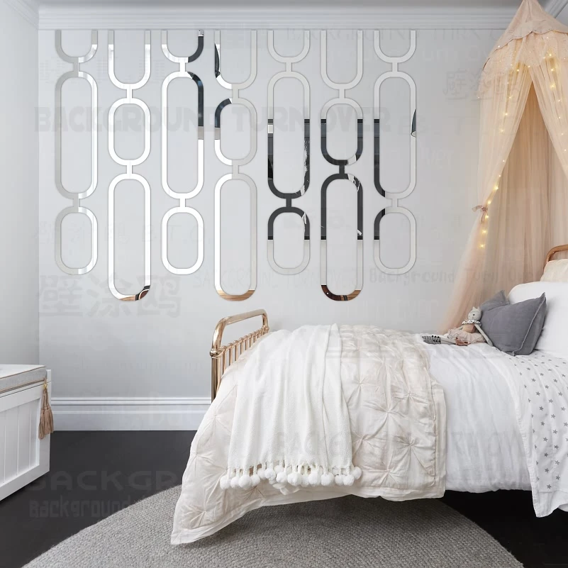 Зеркальные настенные наклейки декор для комнаты украшение спальни эстетические