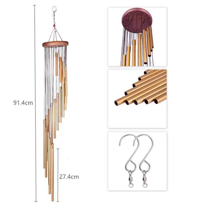 DEWEL Wind Chimes Outdoor with 18 Aluminum Alloy Tubes +2 Hooks Amazing Grace Wind Chime Home Garden Decor
DEWEL Wind Chimes Outdoor with 18 Aluminum Alloy Tubes +2 Hooks Amazing Grace Wind Chime Home Garden Decor