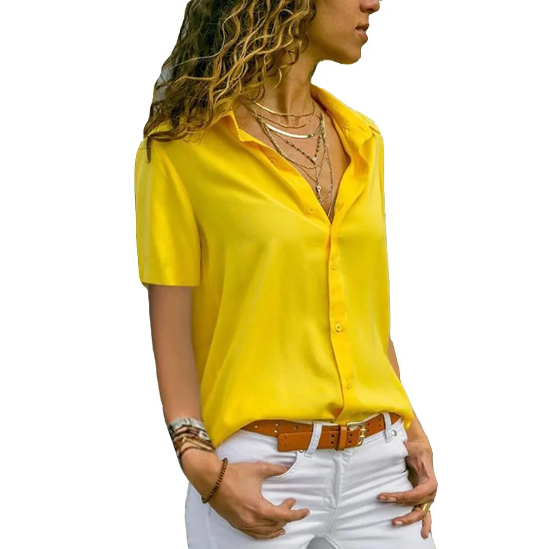 5XL Plus Size Women Tunic Chiffon Blouse Shirt Work V-neck Short Sleeve Shirts Button Lapel Loose Blouse Casual Tops Blusa Mujer
5XL Plus Size Women Tunic Chiffon Blouse Shirt Work V-neck Short Sleeve Shirts Button Lapel Loose Blouse Casual Tops Blusa Mujer