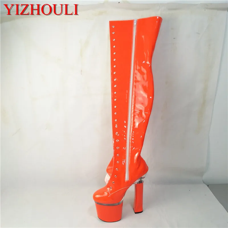 Sexy new boots, model stage walk show, 18 centimeters heel tall square heel, over-the-knee boots, custom-made each kind of color
Sexy new boots, model stage walk show, 18 centimeters heel tall square heel, over-the-knee boots, custom-made each kind of color