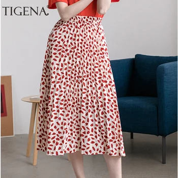 TIGENA Floral Print Chiffon Skirts Women Fashion 2019 Summer High Waist Pleated Midi Long Skirt Female Red School Skirt Sun
TIGENA Floral Print Chiffon Skirts Women Fashion 2019 Summer High Waist Pleated Midi Long Skirt Female Red School Skirt Sun