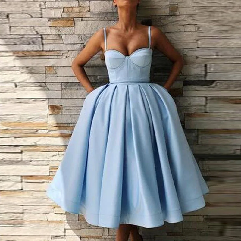 Light Blue Evening Gowns Off Shoulder Sleeveless Spaghetti robe de soiree longue Custom Prom Gown Evening Party Dress Mid Calf
Light Blue Evening Gowns Off Shoulder Sleeveless Spaghetti robe de soiree longue Custom Prom Gown Evening Party Dress Mid Calf