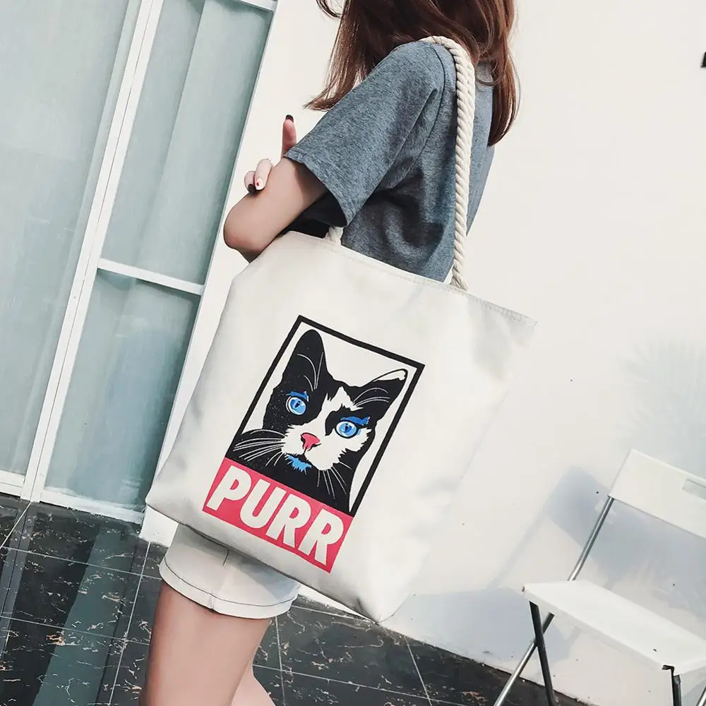 2019 Women Cat Print Canvas Bags Shopping Eco Reusable Foldable Shoulder Bag Handbag Tote Bag Casual Bags School Travel Folding
2019 Women Cat Print Canvas Bags Shopping Eco Reusable Foldable Shoulder Bag Handbag Tote Bag Casual Bags School Travel Folding