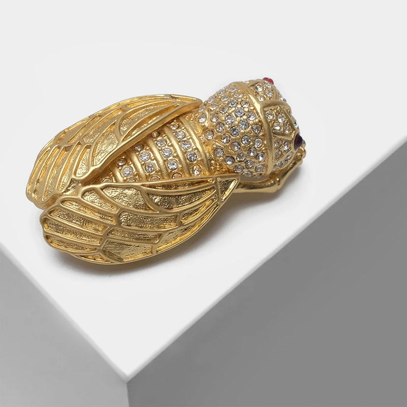 Amorita boutique Retro three-dimensional golden cicada insect brooch | Украшения и аксессуары