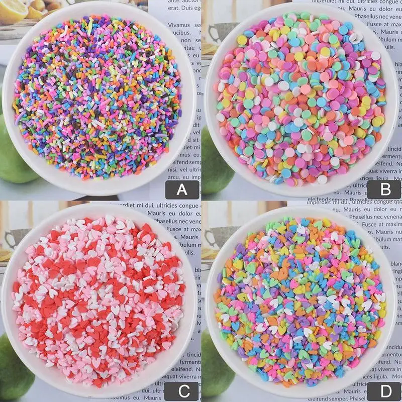 100g Fake Sprinkles for Slime Filler Addition Accessories Clay DIY Fluffy Slime Supplies Beads Cake Dessert Mud Toys Kit
100g Fake Sprinkles for Slime Filler Addition Accessories Clay DIY Fluffy Slime Supplies Beads Cake Dessert Mud Toys Kit
