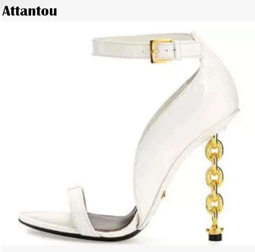 Summer fashion golden chain design heel Woman sandals metal decor peep toe high heels sexy Pumps party female dress shoes
Summer fashion golden chain design heel Woman sandals metal decor peep toe high heels sexy Pumps party female dress shoes