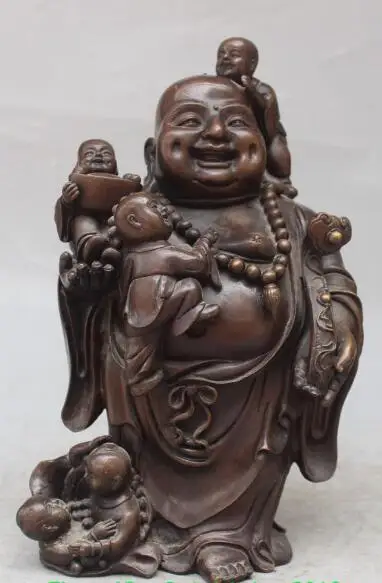 S01434 Chinese Copper Stand Happy Laugh Smile Maitreya Buddha 5 Boy Play Wealth Statue
S01434 Chinese Copper Stand Happy Laugh Smile Maitreya Buddha 5 Boy Play Wealth Statue