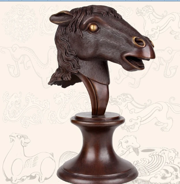 free 14" China Bronze Copper Home Decoration Sculpture Zodiac Lucky Horse Head Statue fast
free 14" China Bronze Copper Home Decoration Sculpture Zodiac Lucky Horse Head Statue fast