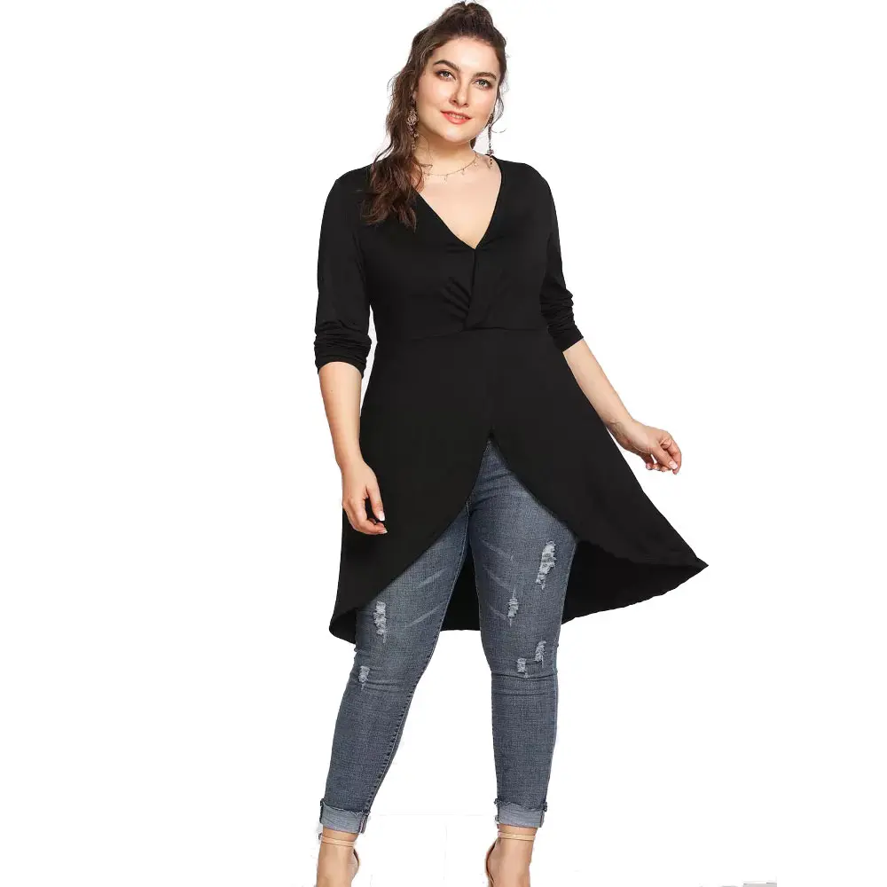 Wipalo Autumn Women Fashion Tops Plus Size V Neck Jersey Tunic Top Half Sleeve Twisted T-Shirt Female Casual Tops Big Size 5XL
Wipalo Autumn Women Fashion Tops Plus Size V Neck Jersey Tunic Top Half Sleeve Twisted T-Shirt Female Casual Tops Big Size 5XL