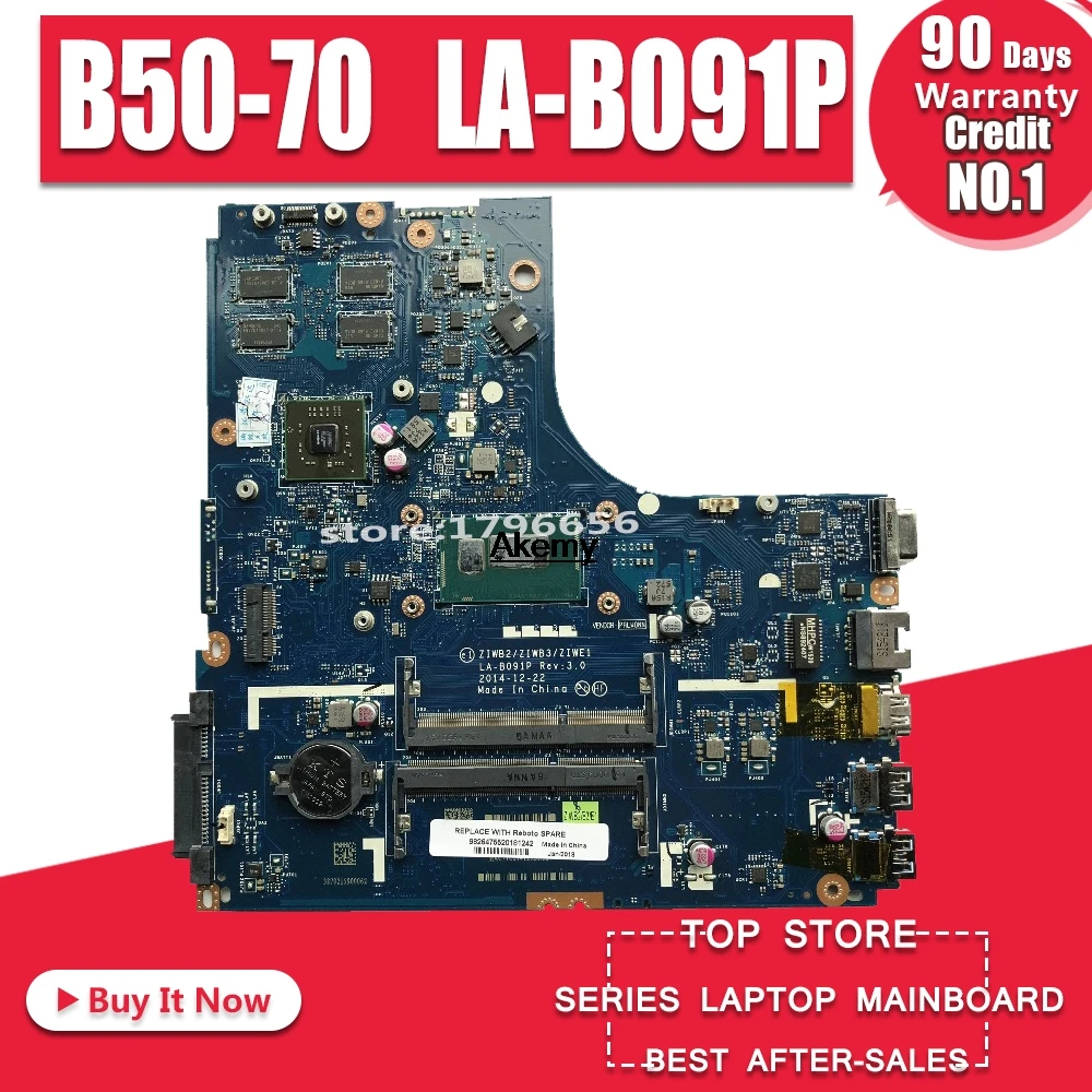 FRU:5B20G45981 for Lenovo Ideapad B50-70 Laptop Motherboard LA-B091P SR1EN I3-4030U/4005U DDR3L 2GB 100% Fully Tested
FRU:5B20G45981 for Lenovo Ideapad B50-70 Laptop Motherboard LA-B091P SR1EN I3-4030U/4005U DDR3L 2GB 100% Fully Tested