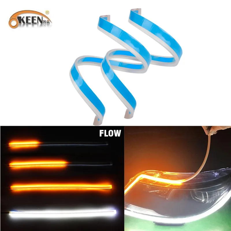 OKEEN 2x New Slim Flexible DRL Switchback LED Knight Rider Strip Light For Headlight Sequential Flowing Amber Turn Signal Lights
OKEEN 2x New Slim Flexible DRL Switchback LED Knight Rider Strip Light For Headlight Sequential Flowing Amber Turn Signal Lights