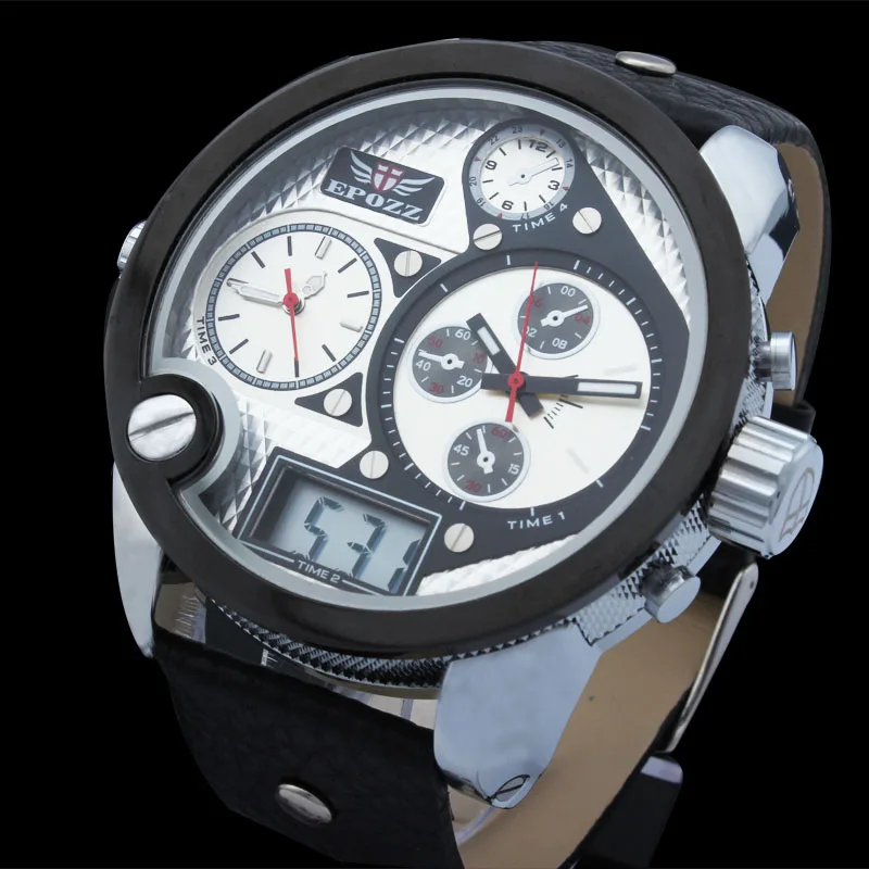 EPOZZ Big face large dial Analog Digital three time display watch men top brand luxury male clock leather Relogio masculino
EPOZZ Big face large dial Analog Digital three time display watch men top brand luxury male clock leather Relogio masculino
