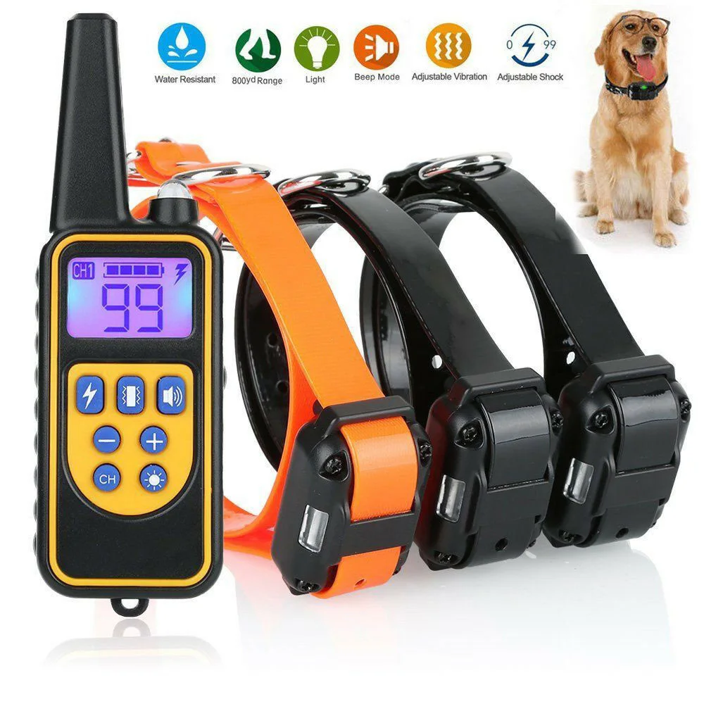 880 1000M Remote Electric Shock Vibration Rechargeable Rainproof Pet Dog Training Collar With LCD Display
880 1000M Remote Electric Shock Vibration Rechargeable Rainproof Pet Dog Training Collar With LCD Display