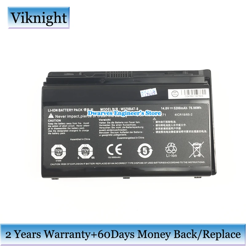 Original Rechargeable CLEVO W370BAT-8 Li-ion Battery 6-87-W370S-4271 6-87-W37SS-427 K590S Laptop Battery 14.8V 5200mAh, 76.96Wh
Original Rechargeable CLEVO W370BAT-8 Li-ion Battery 6-87-W370S-4271 6-87-W37SS-427 K590S Laptop Battery 14.8V 5200mAh, 76.96Wh