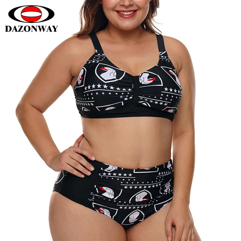 DAZONWAY Bikini Set Swimsuit 2019 Women Plus Size Printed Conservative Sling High Waist Triangle Split Swimwear Bathing Suit XXL
DAZONWAY Bikini Set Swimsuit 2019 Women Plus Size Printed Conservative Sling High Waist Triangle Split Swimwear Bathing Suit XXL