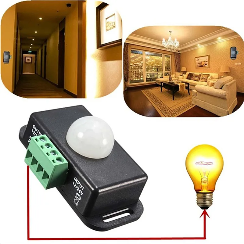 Module Automatic DC 12V-24V 8A Body Infrared PIR Movement Sensor Switch Human Motion Sensor Detector Switch For LED Strip Light
Module Automatic DC 12V-24V 8A Body Infrared PIR Movement Sensor Switch Human Motion Sensor Detector Switch For LED Strip Light