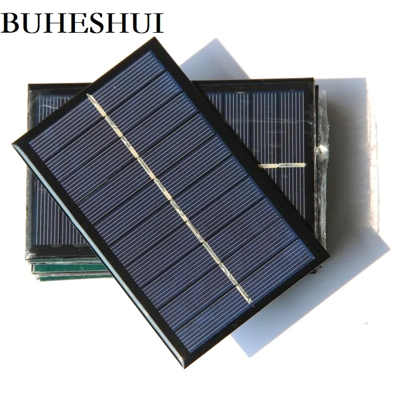 BUHESHUI 280MA 5V Solar Cell Module Polycrystalline Panel Charger For 3.7V Battery System Light Study 122*77MM 50pcs | Электроника