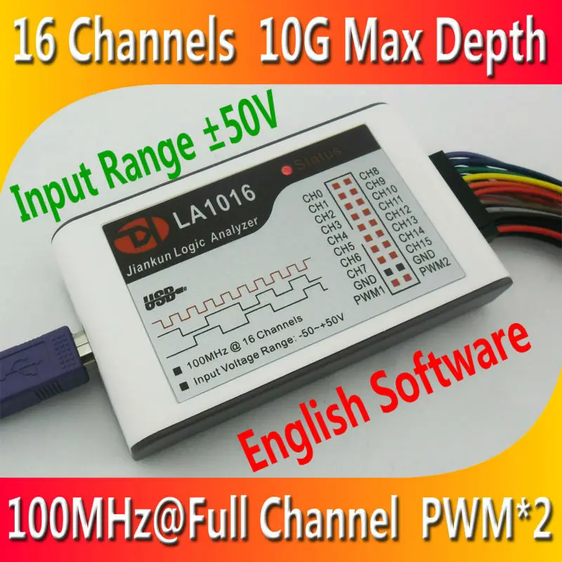 Kingst LA1016 USB Logic Analyzer 100M max sample rate,16Channels,10B samples, MCU,ARM,FPGA debug tool, english software
Kingst LA1016 USB Logic Analyzer 100M max sample rate,16Channels,10B samples, MCU,ARM,FPGA debug tool, english software