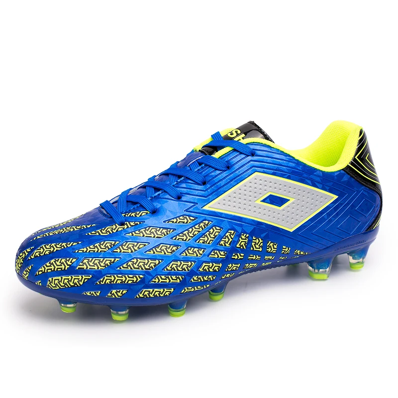 Image 2016 Mens Sports Shoes Football Leather Best Turf Football Cleats For Man Blue Red Mens Original Football Mens Soccer Shoe Cheap