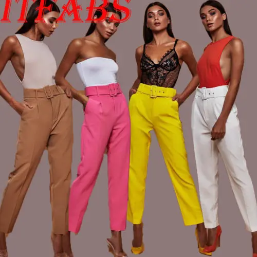 arrival Women Pants High Waist Elastic Drawstring Casual Trousers Belt Ankle Length Pants
arrival Women Pants High Waist Elastic Drawstring Casual Trousers Belt Ankle Length Pants