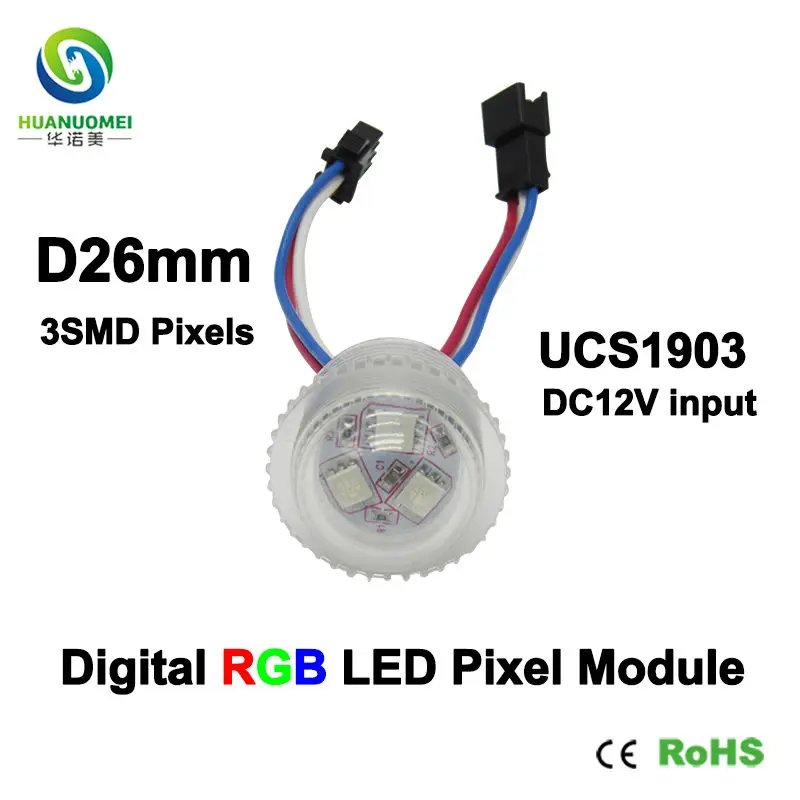 full color UCS1903 26mm pixels 3LEDs 5050 smd rgb led digital module light bulb,DC12V input,waterproof IP67,Transparent Cover
full color UCS1903 26mm pixels 3LEDs 5050 smd rgb led digital module light bulb,DC12V input,waterproof IP67,Transparent Cover