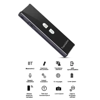 T6 Samrt Real-time Multi-Language Bluetooth Translator Translation Device 2.4G Wireless Connection Two-way real-time intercom
T6 Samrt Real-time Multi-Language Bluetooth Translator Translation Device 2.4G Wireless Connection Two-way real-time intercom