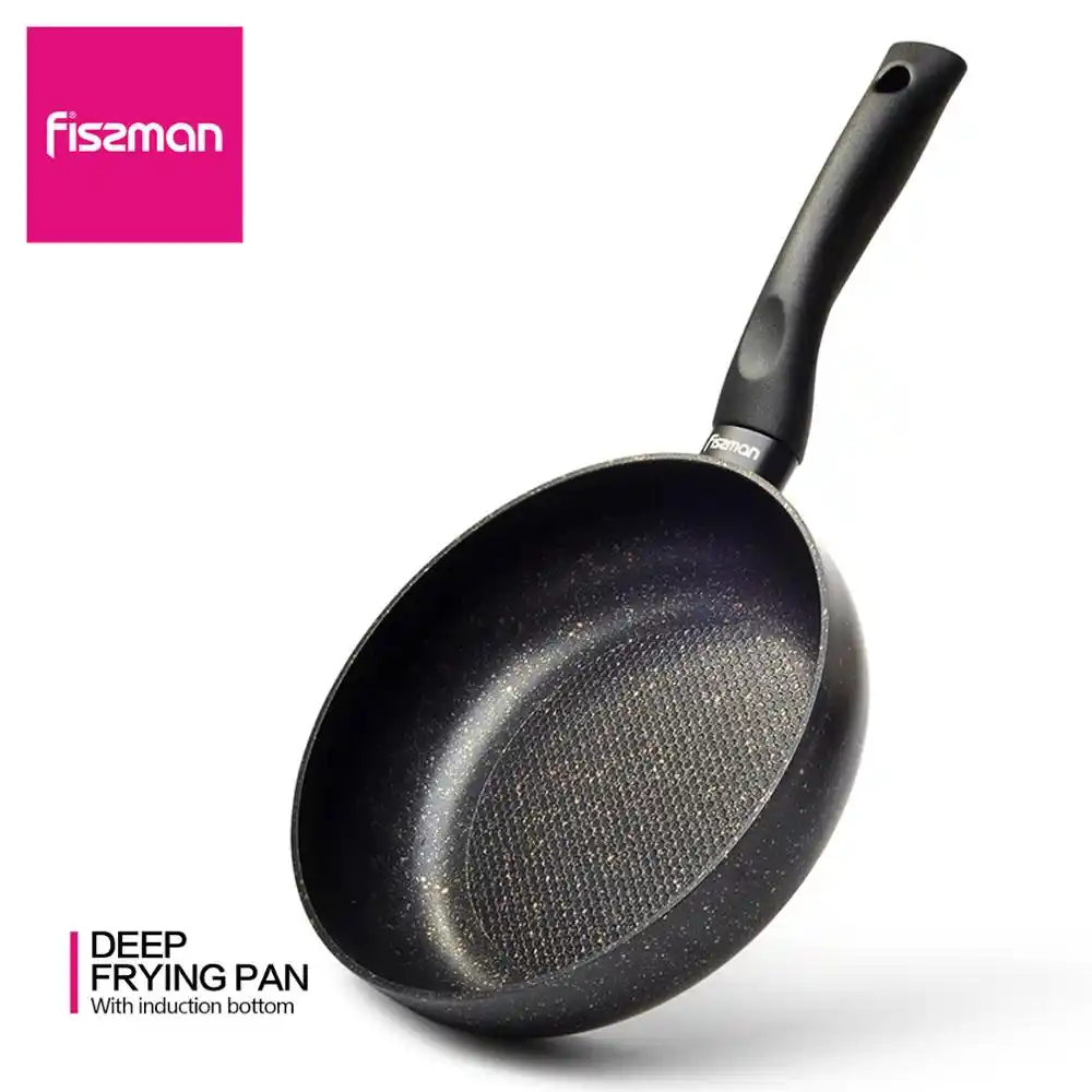 fissman deep frying pan with non-stick coating forged aluminium