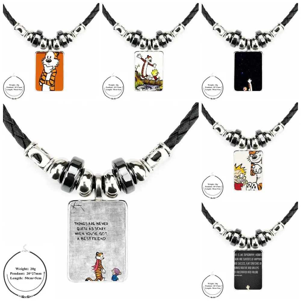 EJ Glaze Wood Cartoon Calvin And Hobbes For Christmas Gift Black Leather Bead Pendant Jewelry Necklace Jewelry Pendant Crystal
EJ Glaze Wood Cartoon Calvin And Hobbes For Christmas Gift Black Leather Bead Pendant Jewelry Necklace Jewelry Pendant Crystal