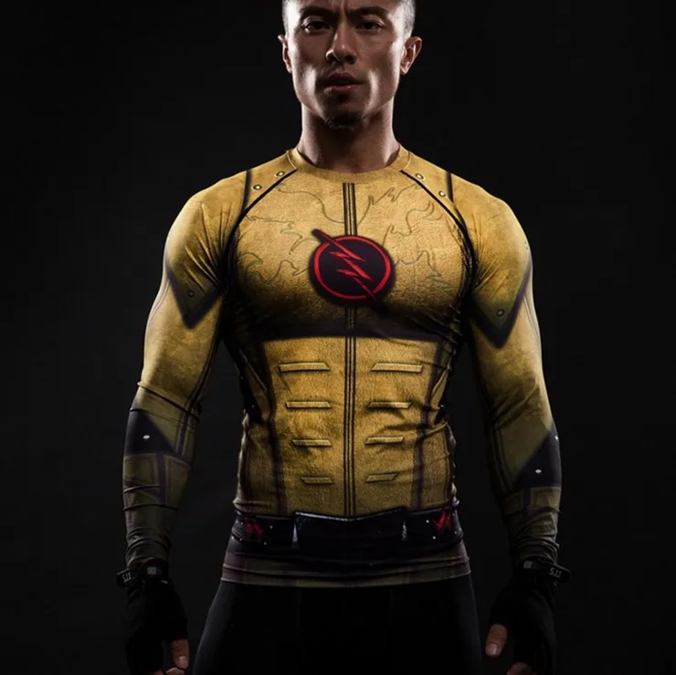 Superhero The Flash High Elastic Tights Man Movement Fitness Long Sleeve T-shirt
Superhero The Flash High Elastic Tights Man Movement Fitness Long Sleeve T-shirt
