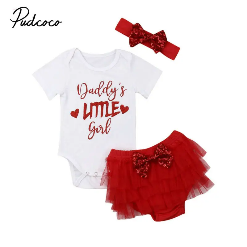 Fathers Day Baby Girls Summer Outfits Clothes Father's Daddy Romper Rompers Tops +Tutu Skirt+Headband 3PCS Set 0-18 Months 
Fathers Day Baby Girls Summer Outfits Clothes Father's Daddy Romper Rompers Tops +Tutu Skirt+Headband 3PCS Set 0-18 Months