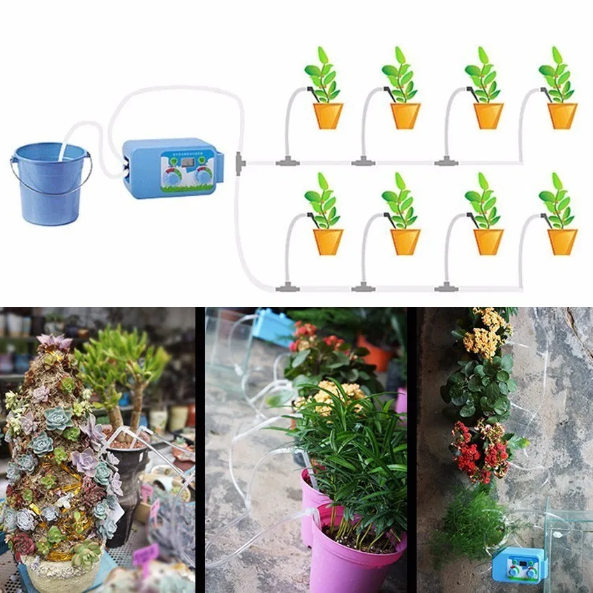 NEW Double knob Drip irrigation LED Pump Automatic Watering Dvice Set Plant Watering Timer Garden Home Office Irrigation System
NEW Double knob Drip irrigation LED Pump Automatic Watering Dvice Set Plant Watering Timer Garden Home Office Irrigation System
