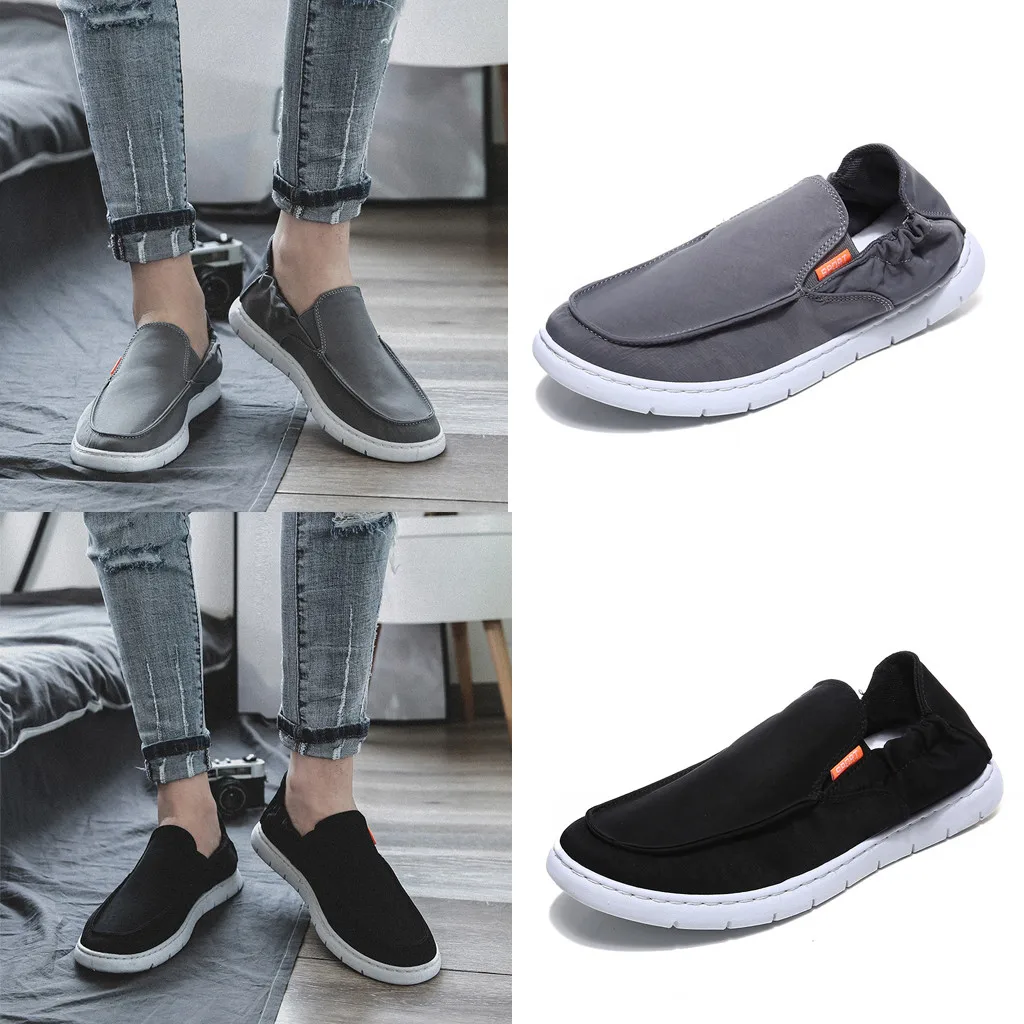 High Quality Casual Men man work shoes high qualityShoe Fashion Men's Breathable Round Toe Shoes Leisure Canvas Upper Shoes510 | Обувь