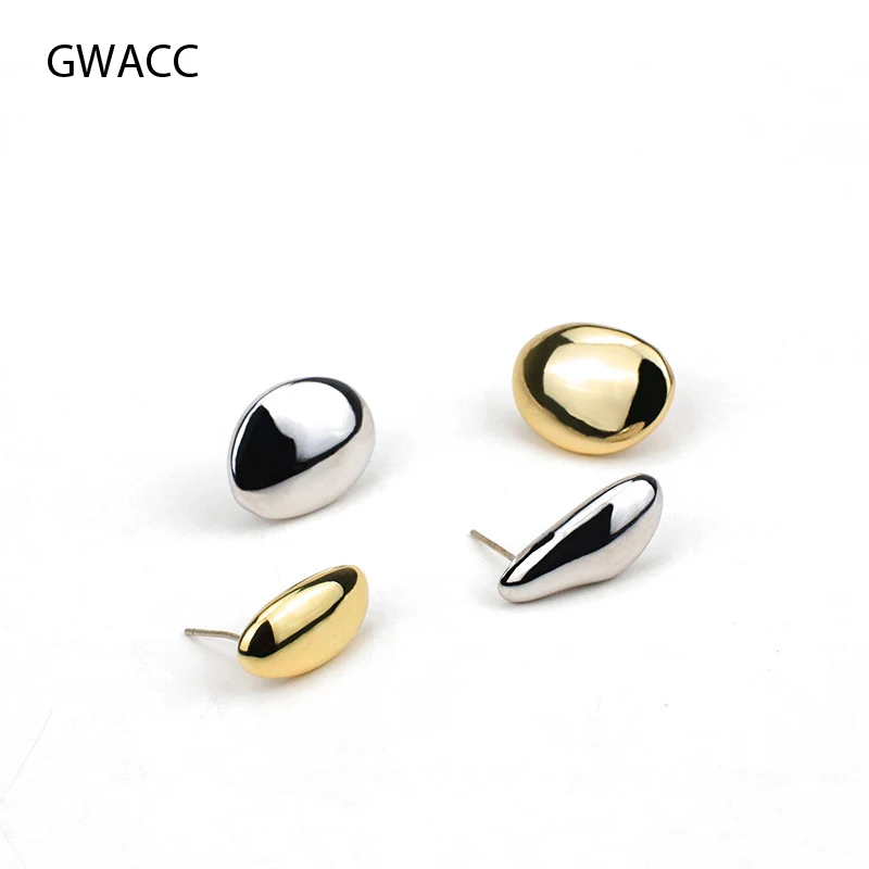 GWACC New Simple Bean Stud Earrings For Women Silver Gold Color INS Minimalist Original Earrings Irregular Fashion Jewelry
GWACC New Simple Bean Stud Earrings For Women Silver Gold Color INS Minimalist Original Earrings Irregular Fashion Jewelry