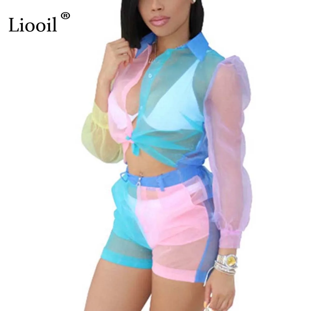 Liooil Color Block 2 Piece Short Set See Through Sexy Crop Top And Biker Shorts Sexy Club Outfit Sporty Active Wear Sweat Suits
Liooil Color Block 2 Piece Short Set See Through Sexy Crop Top And Biker Shorts Sexy Club Outfit Sporty Active Wear Sweat Suits