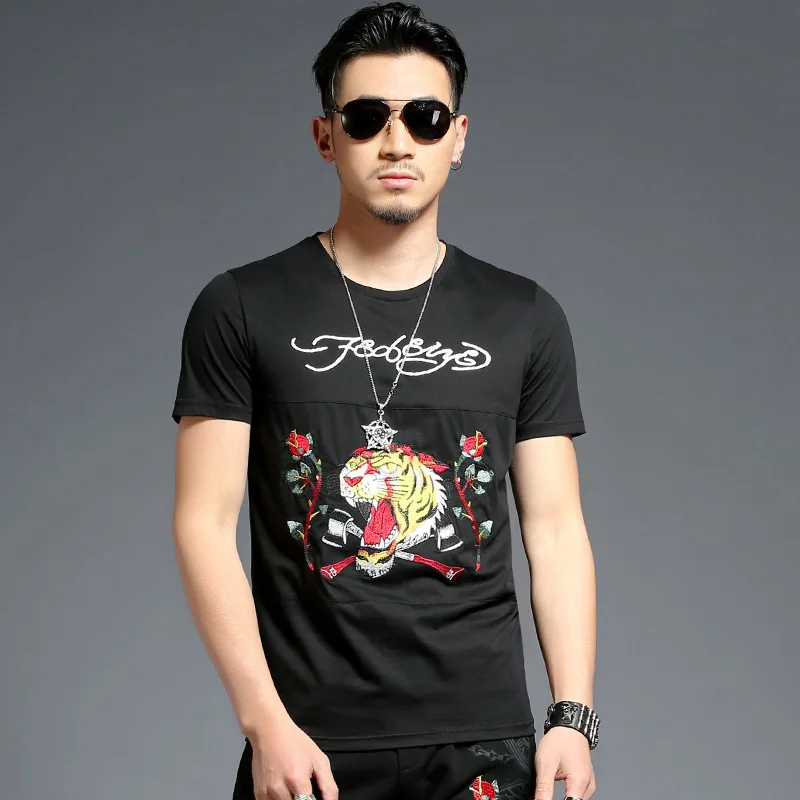 Animal Pattern Black Men's T-shirts Summer Top Tees Vintage Embroidery Tiger Head T Shirt Casual Male Tshirt Fitness Clothing
Animal Pattern Black Men's T-shirts Summer Top Tees Vintage Embroidery Tiger Head T Shirt Casual Male Tshirt Fitness Clothing