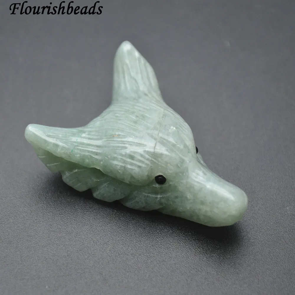 High Quality Natural Green Aventurine Jade Carved Wolf Head Stone Pendant 5pc Per Lot | Украшения и аксессуары