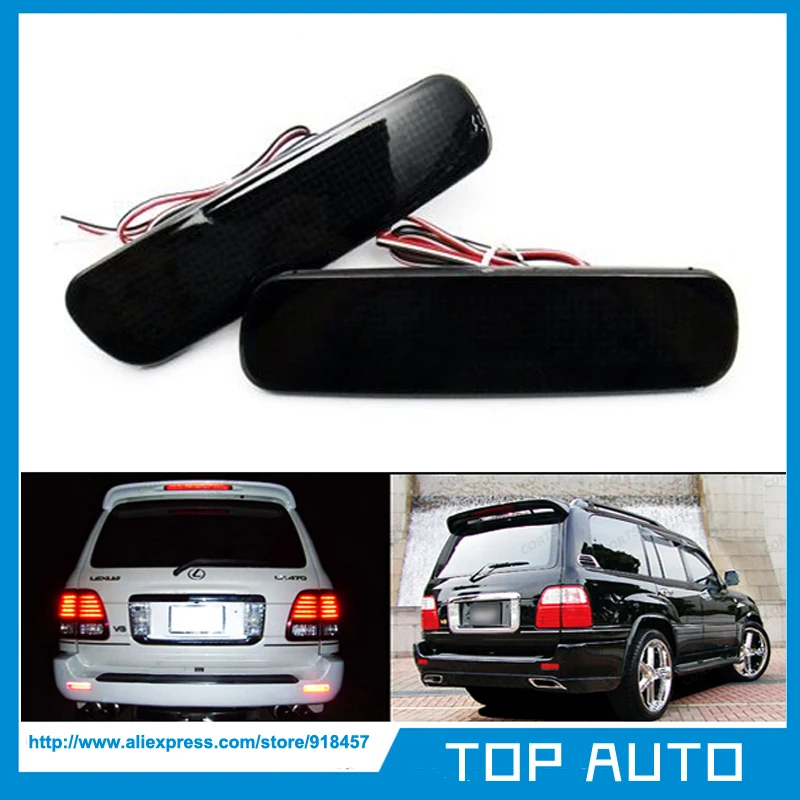 LY004-2 Black Smoked Lens Bumper Reflector LED Tail Brake Light for Lexus LX470 Toyota Land Cruiser 98-07
LY004-2 Black Smoked Lens Bumper Reflector LED Tail Brake Light for Lexus LX470 Toyota Land Cruiser 98-07