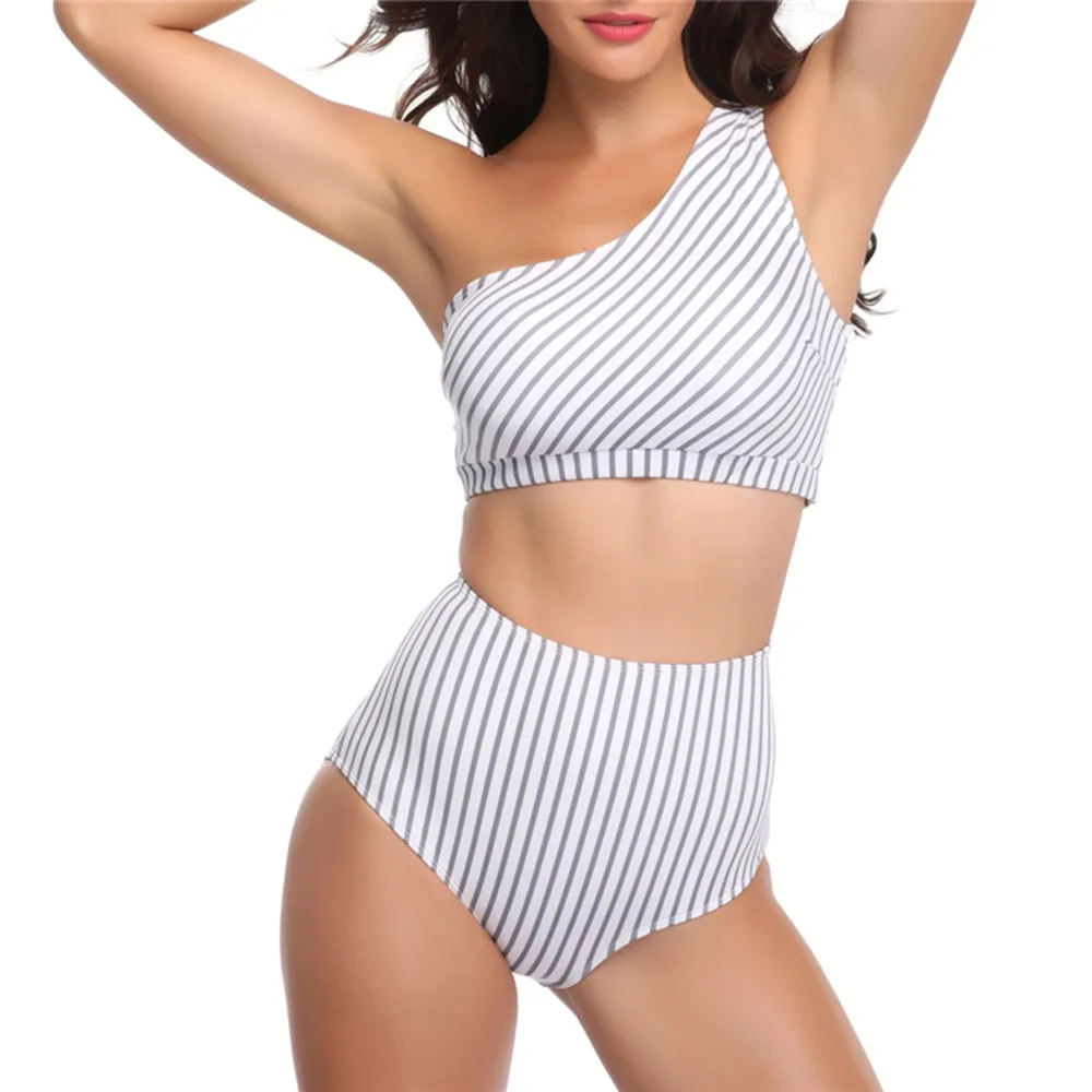 2019 New Sexy Single shoulder stripe Swimwear Women Split type Swimsuit Female Bathing Suit Fresh print Monokini Swim Wear XXL
2019 New Sexy Single shoulder stripe Swimwear Women Split type Swimsuit Female Bathing Suit Fresh print Monokini Swim Wear XXL