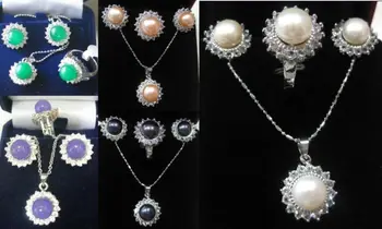 Free shipping 295 5 color-white/pink/black pearl/purple/green ring pendant earrings set can choose
Free shipping 295 5 color-white/pink/black pearl/purple/green ring pendant earrings set can choose