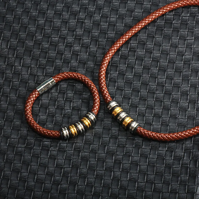 Again Jewel Men Jewelry Set Stainless Steel Antique Braided Leather Men's Bracelet and Choker Necklaces Fashion Jewelry New
Again Jewel Men Jewelry Set Stainless Steel Antique Braided Leather Men's Bracelet and Choker Necklaces Fashion Jewelry New