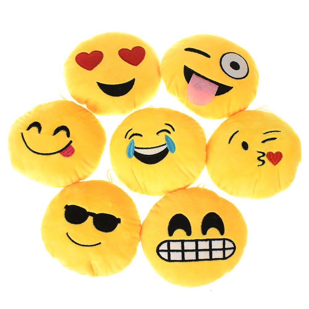 

8 Styles Soft Emoji Smiley Cushions Pillows QQ Facial Emotions Pillow Yellow Round Cushion Stuffed Plush Toy Gift For Baby Kids