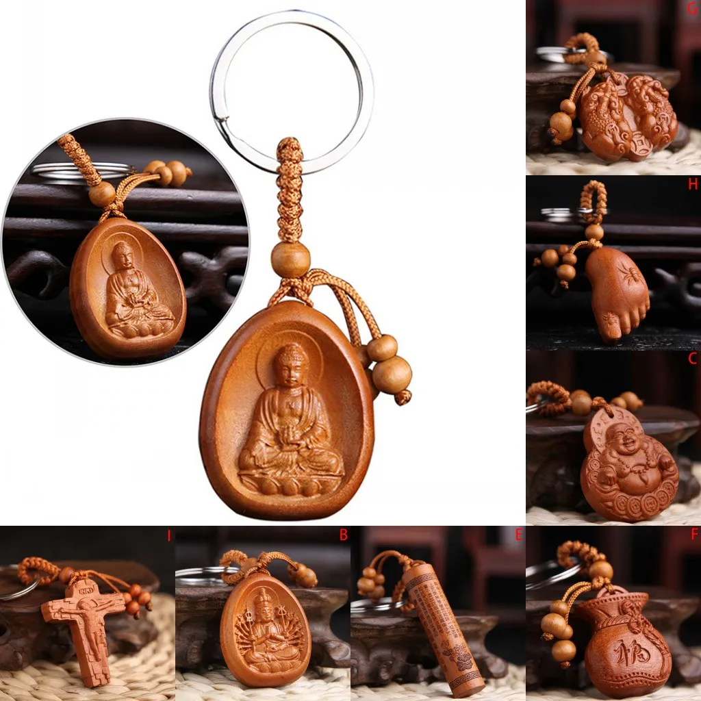 2019 Hot 9 Styles Carving Wood Keychain Luck Safe Bless Pendant Chinese Buddha Deity Figure Keyring Car Bag Decor For Men Women
2019 Hot 9 Styles Carving Wood Keychain Luck Safe Bless Pendant Chinese Buddha Deity Figure Keyring Car Bag Decor For Men Women