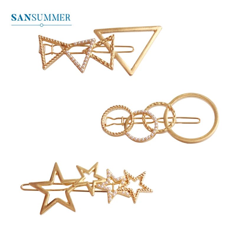 SANSUMMER 2019 Hair Jewelry Simple Metal Texture Hollow Triangle Five-Star Pearl Hair Head Jewelry Wedding Hair Accessories 6242
SANSUMMER 2019 Hair Jewelry Simple Metal Texture Hollow Triangle Five-Star Pearl Hair Head Jewelry Wedding Hair Accessories 6242