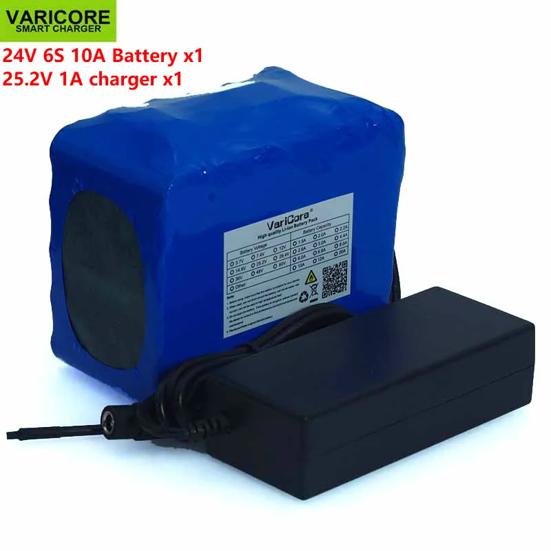 24V 10Ah 6S5P 18650 Battery Lithium 25.2V 10000mAh Electric Bicycle Moped / Li-ion Pack+ 1A Charger | Электроника