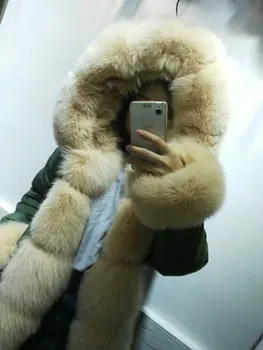 Comfortable warm beige fox fur jacket winter coats women MR long real fur parka S-4XL outwear free shipping
Comfortable warm beige fox fur jacket winter coats women MR long real fur parka S-4XL outwear free shipping