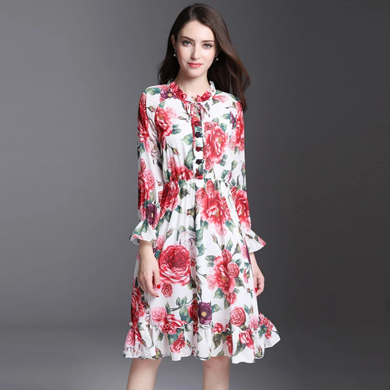 Red RoosaRosee 2019 Fashion Designer Dress Summer Women Rose Button Print Romantic Flare Sleeve Knee Dresses Vestido Robe Femme
Red RoosaRosee 2019 Fashion Designer Dress Summer Women Rose Button Print Romantic Flare Sleeve Knee Dresses Vestido Robe Femme