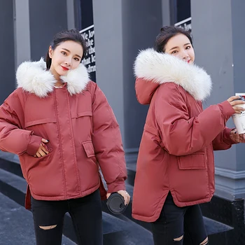 Winter Cotton Down Jacket Female 2020 New Korean Loose Short Fashion Slim Large Fur Collar Hooed Coats For Women Outerwear V885
Winter Cotton Down Jacket Female 2020 New Korean Loose Short Fashion Slim Large Fur Collar Hooed Coats For Women Outerwear V885