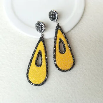 3 Pairs Yellow Natural Fishskin Pave Rhinestone Crystal Zircon Jewelry Earring,Fashion Jewelry Earrings Handmade Findings ER36
3 Pairs Yellow Natural Fishskin Pave Rhinestone Crystal Zircon Jewelry Earring,Fashion Jewelry Earrings Handmade Findings ER36