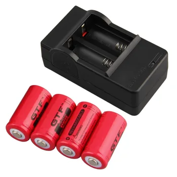 4pcs 16340 Battery 3.7V 2800mAh Rechargeable Li-ion Battery CR123A 16340 Batteria for LED Flashlight + Travel Charger EU/US Plug
4pcs 16340 Battery 3.7V 2800mAh Rechargeable Li-ion Battery CR123A 16340 Batteria for LED Flashlight + Travel Charger EU/US Plug